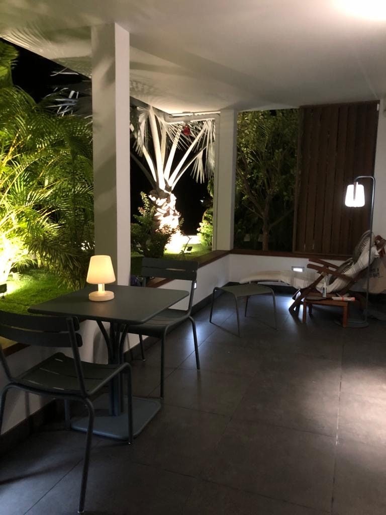 Terrace at night